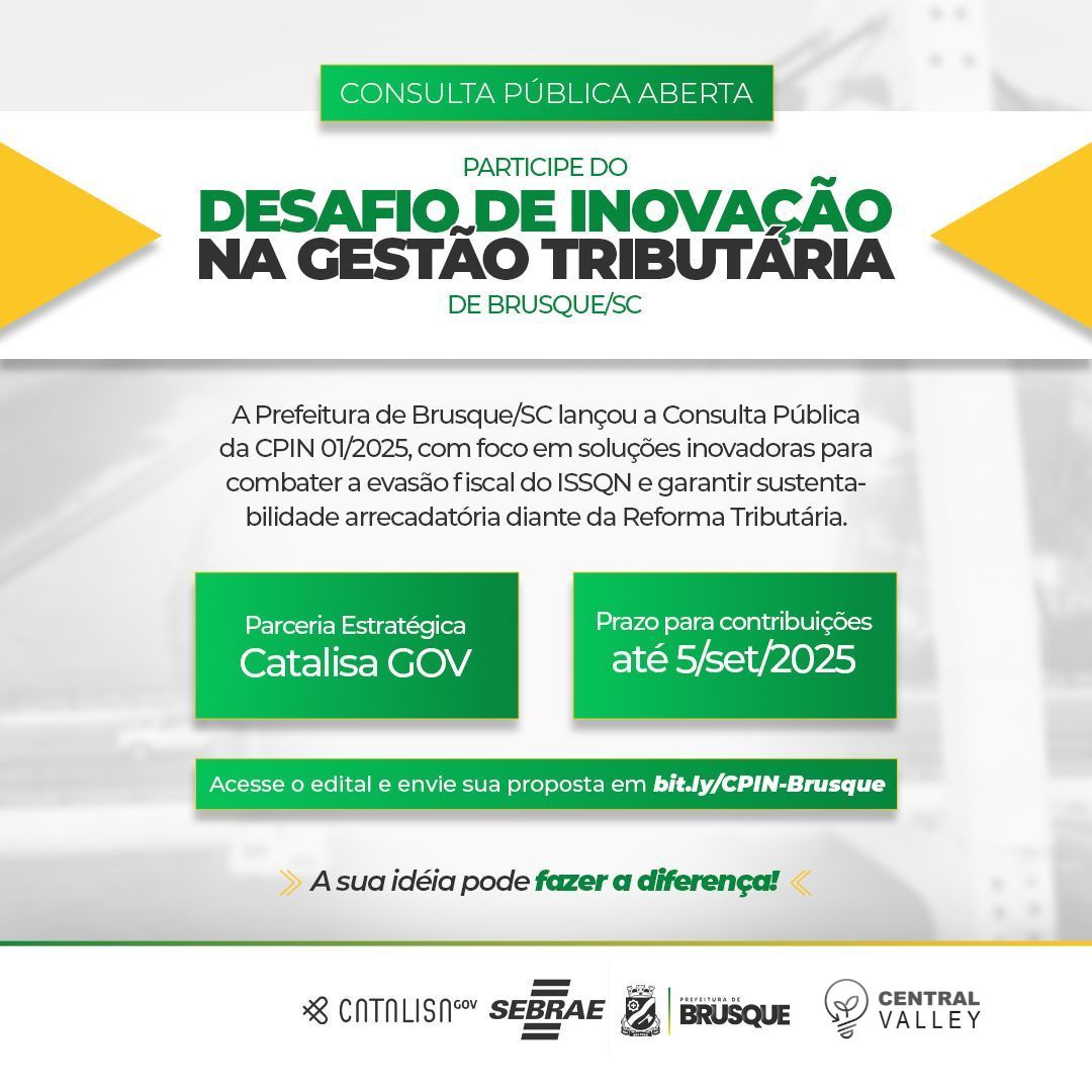 Desafio de Inovação Aberta Prefeitura de Brusque