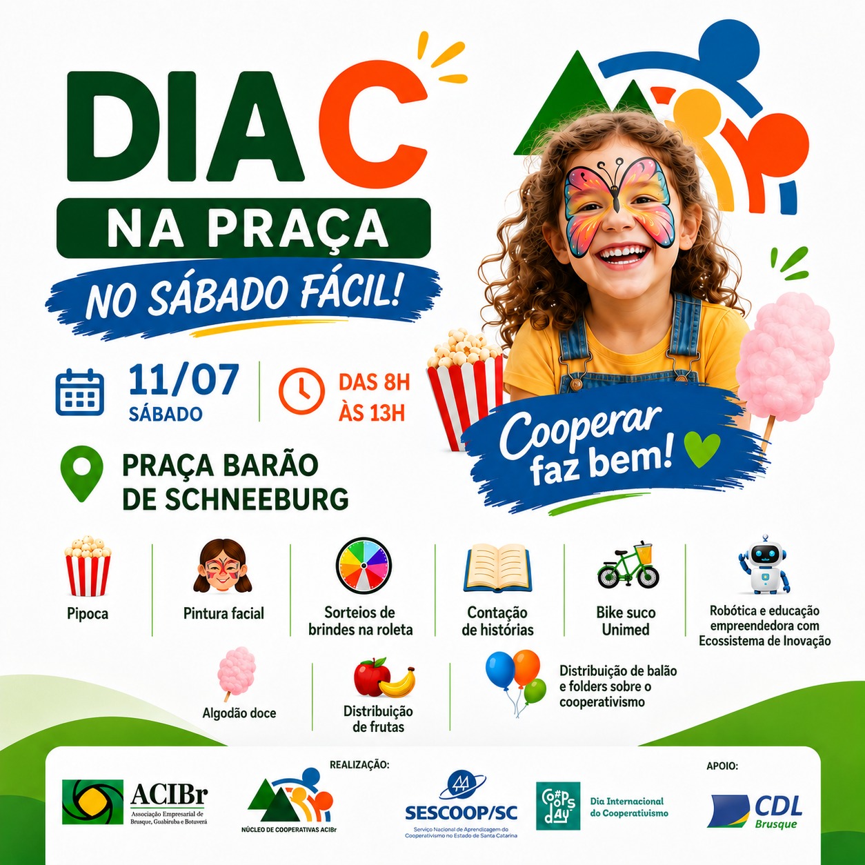 Espaço do Ecossistema Regional de Inovação em Brusque e Região na Comemoração do Dia C de Cooperar promovido pelo Núcleo de Cooperativas da região